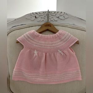 Pretty 0~3 Mth Vintage Made in Canada Soft Pink Baby Dress